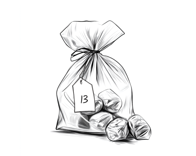 איור של שקית סוכריות לזריקה בבר מצווה