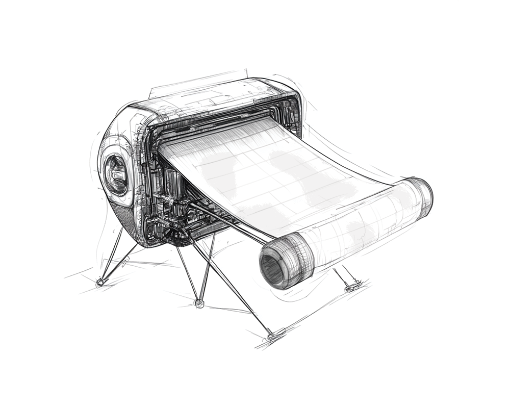 איור של מדפסת עור מתורבת לספר תורה